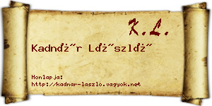 Kadnár László névjegykártya