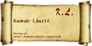 Kadnár László névjegykártya
