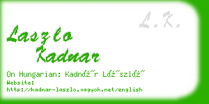 laszlo kadnar business card